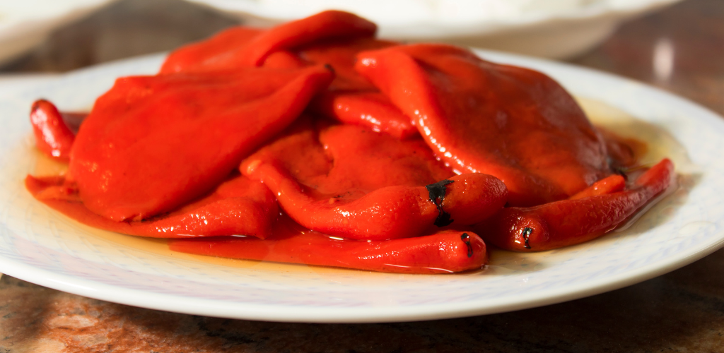 Roasted peeled red pepper frozen